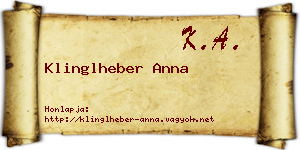 Klinglheber Anna névjegykártya