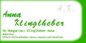 anna klinglheber business card